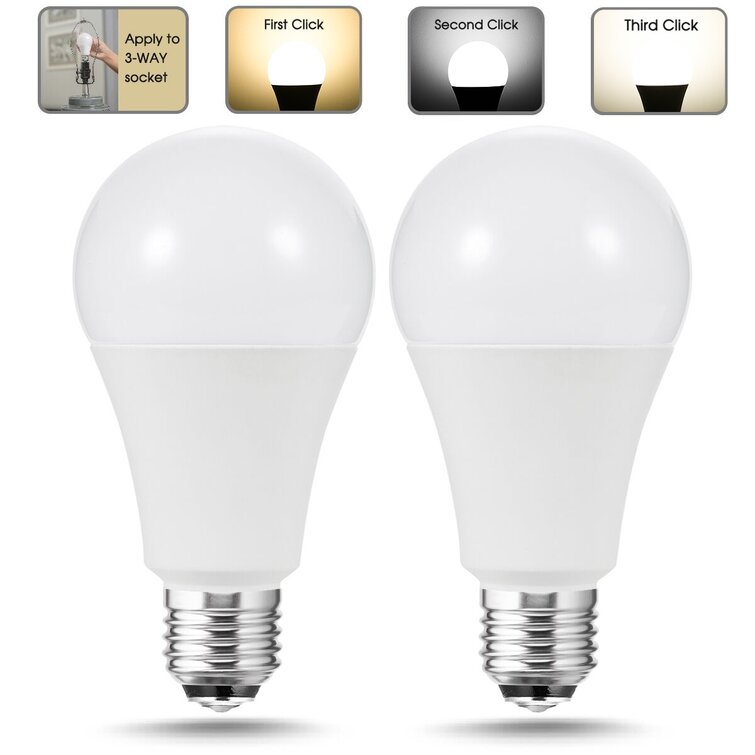 LOHASLED 3 Way A21 LED Light Bulbs 50 100 150W Equivalent E26